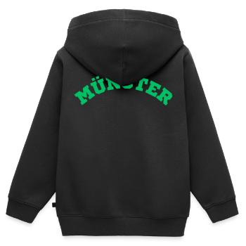 Münster - Kinder Premium Organic Zip Hoodie - Schwarz - Hinten - AI Model Kid Male (0cm)