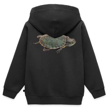 turtle schildkroete tiere animals4 - Kinder Premium Organic Zip Hoodie - Schwarz - Hinten - AI Model Kid Male (0cm)