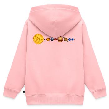 Solar system - Kids Premium Organic Zip-up Hoodie - rose - Back - AI Model Kid Female (0cm)