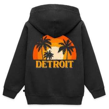 Detroit - Kinder Premium Organic Zip Hoodie - Schwarz - Hinten - AI Model Kid Male (0cm)