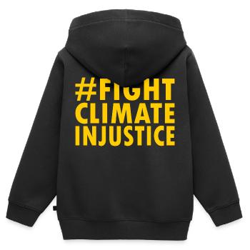 Fight climate injustice - Kinder Premium Organic Zip Hoodie - Schwarz - Hinten - AI Model Kid Male (0cm)