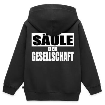 Säule der Gesellschaft Shirt Tasse Lustige Sprüche - Kinder Premium Organic Zip Hoodie - Schwarz - Hinten - AI Model Kid Male (0cm)