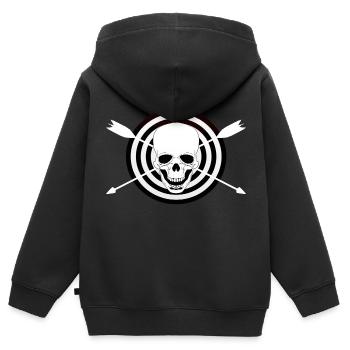 Bogenschießen Bogenschützen Bogenschütze Shirt - Kinder Premium Organic Zip Hoodie - Schwarz - Hinten - AI Model Kid Male (0cm)