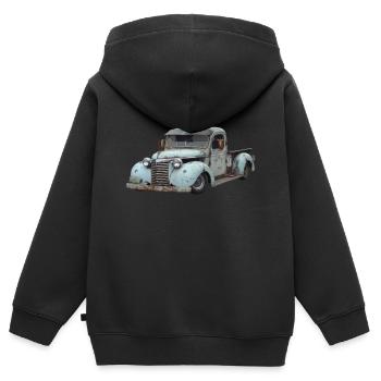 Oldtimer Pick Up - Kinder Premium Organic Zip Hoodie - Schwarz - Hinten - AI Model Kid Male (0cm)