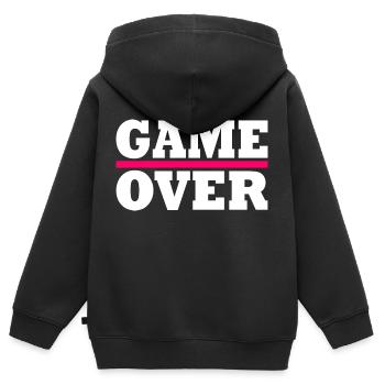 Game over - Sweat Premium à capuche zippé enfant bio - noir - Dos - AI Model Kid Male (0cm)