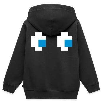 Yeux fantôme fantôme yeux console de jeu informatique comique - Sweat Premium à capuche zippé enfant bio - noir - Dos - AI Model Kid Male (0cm)