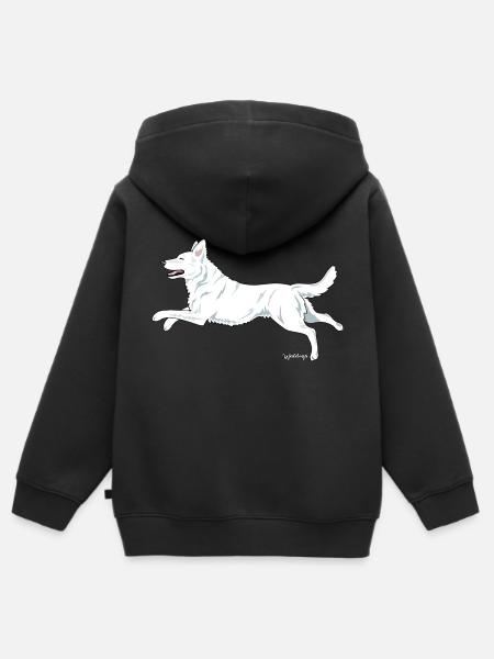 whitesheponly - Kinder Premium Organic Zip Hoodie - Schwarz