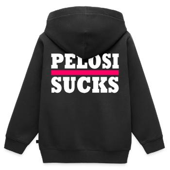 Nancy pelosi sucks - Kinder Premium Organic Zip Hoodie - Schwarz - Hinten - AI Model Kid Male (0cm)