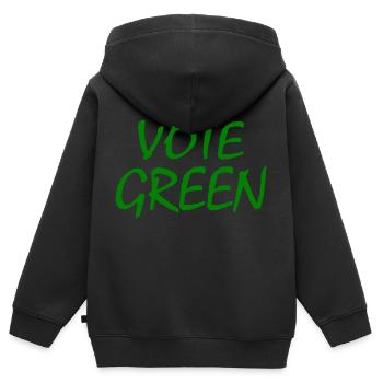 Vote green - Kinder Premium Organic Zip Hoodie - Schwarz - Hinten - AI Model Kid Male (0cm)