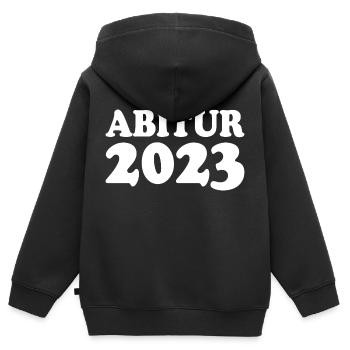 Abitur 2023 - Kinder Premium Organic Zip Hoodie - Schwarz - Hinten - AI Model Kid Male (0cm)