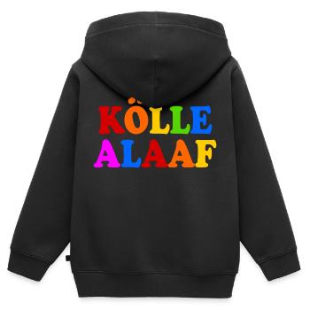 Kölle alaaf - Kinder Premium Organic Zip Hoodie - Schwarz - Hinten - AI Model Kid Male (0cm)