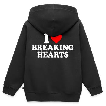 I love breaking hearts - Kinder Premium Organic Zip Hoodie - Schwarz - Hinten - AI Model Kid Male (0cm)