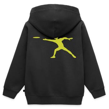 lancer du disque lancer du disque lancer du disque - Sweat Premium à capuche zippé enfant bio - noir - Dos - AI Model Kid Male (0cm)