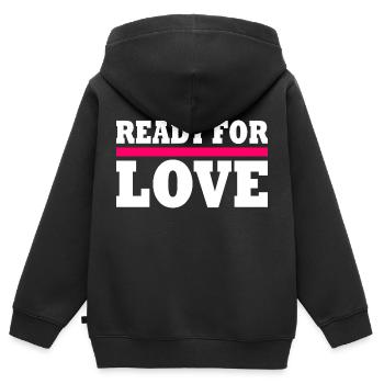 Ready for love - Kinder Premium Organic Zip Hoodie - Schwarz - Hinten - AI Model Kid Male (0cm)