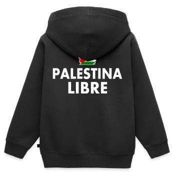 palestina libre - Kinder Premium Organic Zip Hoodie - Schwarz - Hinten - AI Model Kid Male (0cm)