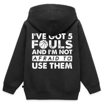 Basketballspieler Geschenk Spruch Hoops 5 Fouls - Kinder Premium Organic Zip Hoodie - Schwarz - Hinten - AI Model Kid Male (0cm)