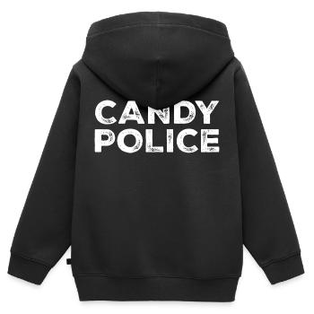 Halloween Costume Funny Candy Police Gift - Kids Premium Organic Zip-up Hoodie - black - Back - AI Model Kid Male (0cm)