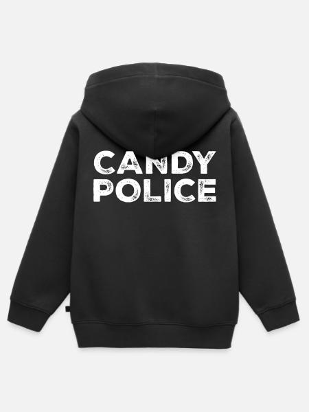 Halloween Costume Funny Candy Police Gift - Kids Premium Organic Zip-up Hoodie - black