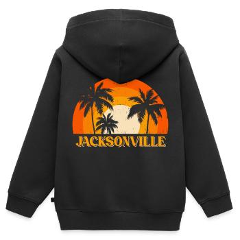 Jacksonville Florida - Kinder Premium Organic Zip Hoodie - Schwarz - Hinten - AI Model Kid Male (0cm)