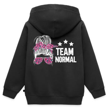 Équipe Normale - Sweat Premium à capuche zippé enfant bio - noir - Dos - AI Model Kid Male (0cm)