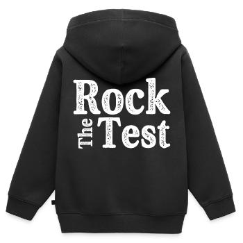 Rock the test - Kids Premium Organic Zip-up Hoodie - black - Back - AI Model Kid Male (0cm)