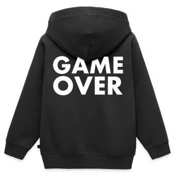 Game over - Sweat Premium à capuche zippé enfant bio - noir - Dos - AI Model Kid Male (0cm)