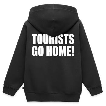 tourists go home - Kinder Premium Organic Zip Hoodie - Schwarz - Hinten - AI Model Kid Male (0cm)
