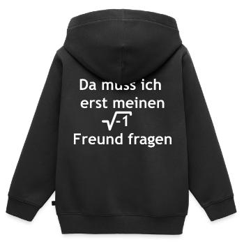 Nerd T-shirt imaginärer Freund - Kinder Premium Organic Zip Hoodie - Schwarz - Hinten - AI Model Kid Male (0cm)