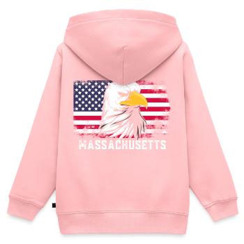 Massachusetts - Kinder Premium Organic Zip Hoodie - Rosa - Hinten - AI Model Kid Female (0cm)