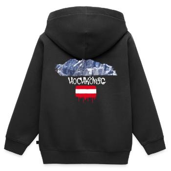 hochkönig,berg,berge,schweiz,skigebiet,ski - Kinder Premium Organic Zip Hoodie - Schwarz - Hinten - AI Model Kid Male (0cm)