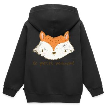 le petit renard - Kinder Premium Organic Zip Hoodie - Schwarz - Hinten - AI Model Kid Male (0cm)