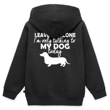 Dog Dog Pet Dachshund Dachshund Gift - Kids Premium Organic Zip-up Hoodie - black - Back - AI Model Kid Male (0cm)