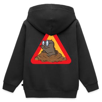 taupe - Sweat Premium à capuche zippé enfant bio - noir - Dos - AI Model Kid Male (0cm)