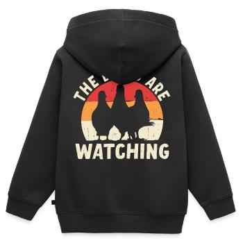 Birds Are Watching - Kinder Premium Organic Zip Hoodie - Schwarz - Hinten - AI Model Kid Male (0cm)