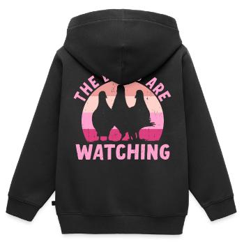 Birds Are Watching - Kinder Premium Organic Zip Hoodie - Schwarz - Hinten - AI Model Kid Male (0cm)