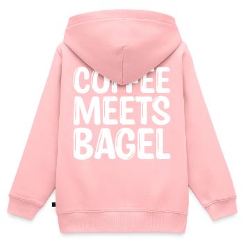 Coffee meets Bagel - Kinder Premium Organic Zip Hoodie - Rosa - Hinten - AI Model Kid Female (0cm)