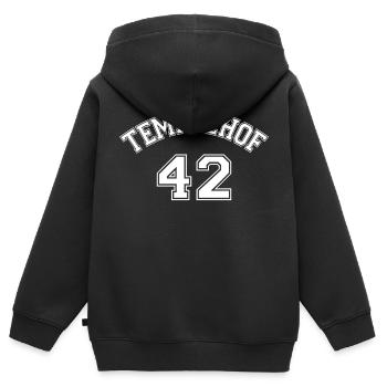 Tempelhof 42 Berlin District Nostalgia Design - Sweat Premium à capuche zippé enfant bio - noir - Dos - AI Model Kid Male (0cm)