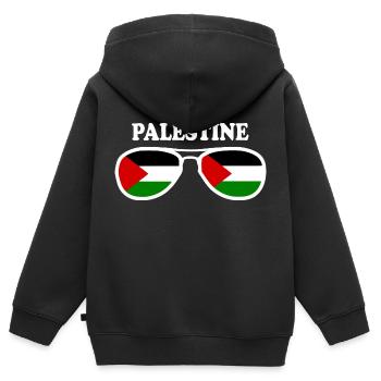 Palästina - Kinder Premium Organic Zip Hoodie - Schwarz - Hinten - AI Model Kid Male (0cm)
