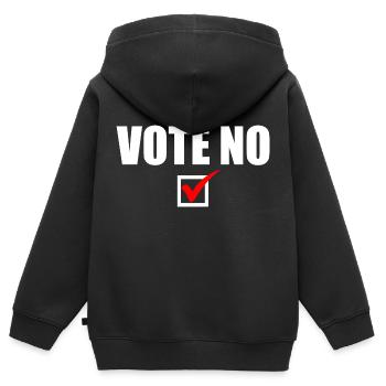 Vote no - Sweat Premium à capuche zippé enfant bio - noir - Dos - AI Model Kid Male (0cm)