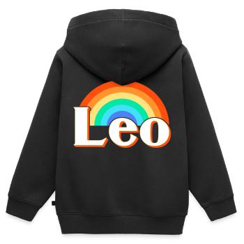 Sternzeichen Löwe - Kinder Premium Organic Zip Hoodie - Schwarz - Hinten - AI Model Kid Male (0cm)