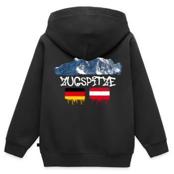 zugspitze,berg,berge,österreicht,skigebiet,ski - Kinder Premium Organic Zip Hoodie - Schwarz - Hinten - AI Model Kid Male (0cm)