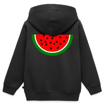 Wassermelone - Kinder Premium Organic Zip Hoodie - Schwarz - Hinten - AI Model Kid Male (0cm)