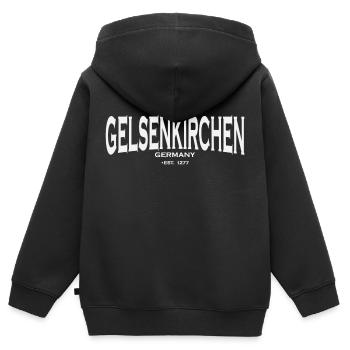 Gelsenkirchen - Kinder Premium Organic Zip Hoodie - Schwarz - Hinten - AI Model Kid Male (0cm)