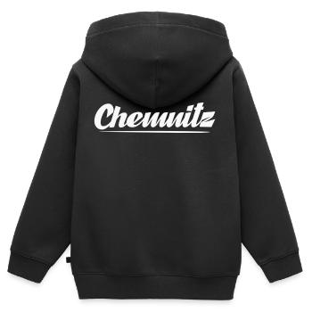 Chemnitz - Sweat Premium à capuche zippé enfant bio - noir - Dos - AI Model Kid Male (0cm)