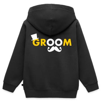 Groom - Kinder Premium Organic Zip Hoodie - Schwarz - Hinten - AI Model Kid Male (0cm)