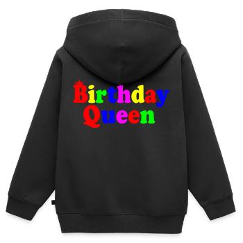 Birthday queen - Kinder Premium Organic Zip Hoodie - Schwarz - Hinten - AI Model Kid Male (0cm)