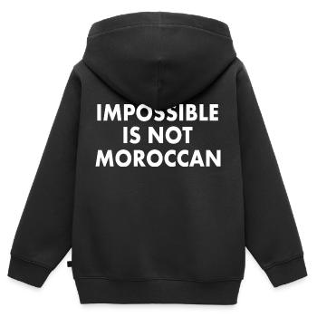 Marokko - impossible is not moroccan - Kinder Premium Organic Zip Hoodie - Schwarz - Hinten - AI Model Kid Male (0cm)