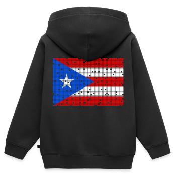 8bit Puerto Rico - Kinder Premium Organic Zip Hoodie - Schwarz - Hinten - AI Model Kid Male (0cm)
