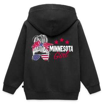 Minnesota - Sweat Premium à capuche zippé enfant bio - noir - Dos - AI Model Kid Male (0cm)