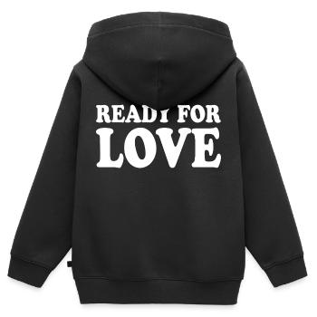Ready for love - Kinder Premium Organic Zip Hoodie - Schwarz - Hinten - AI Model Kid Male (0cm)